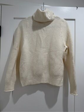 Madewell Cream White Turtleneck Knit Sweater in US S